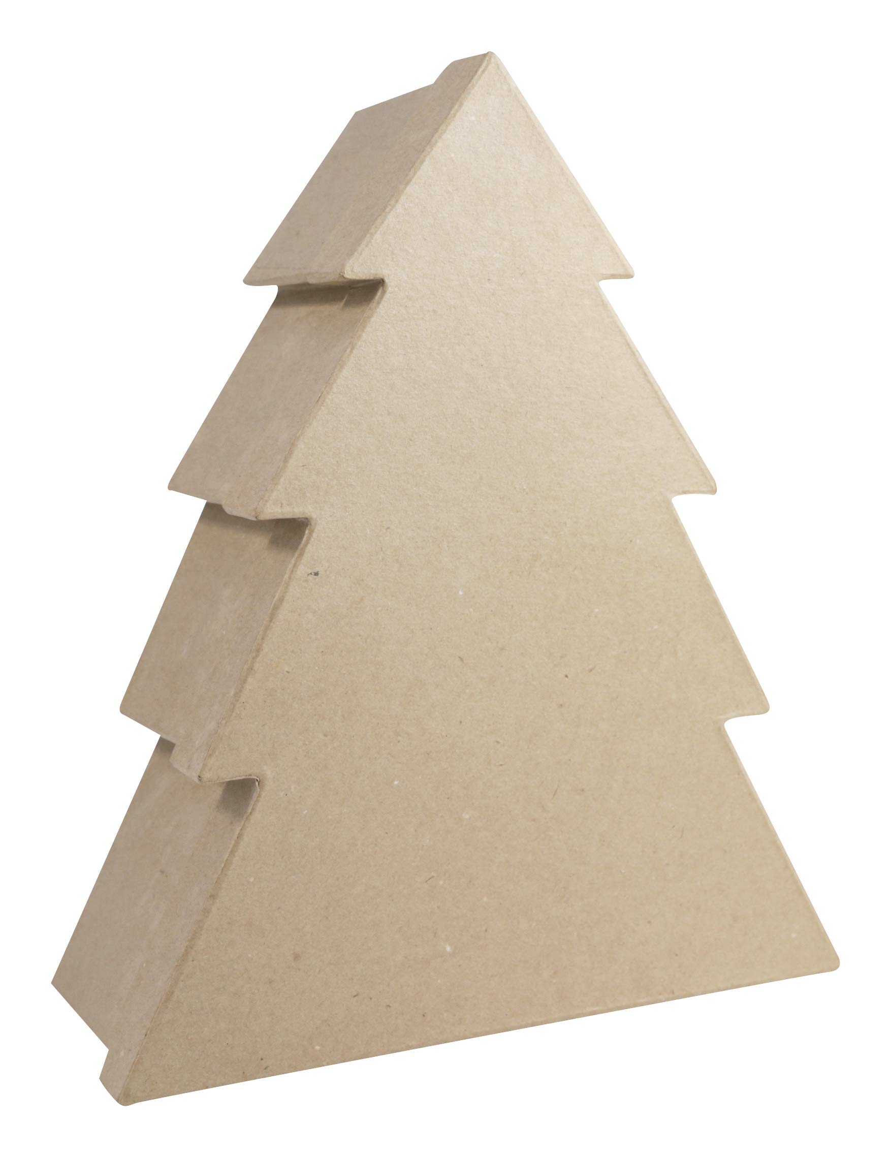 Décopatch - Ref BT057C - Medium Christmas Tree Box - Papier Maché Object to Decorate - 10 x 25 x 29.5cm - Decorate with Décopatch Papers & PaperPatch Glue, Glitter, Paints, Unit
