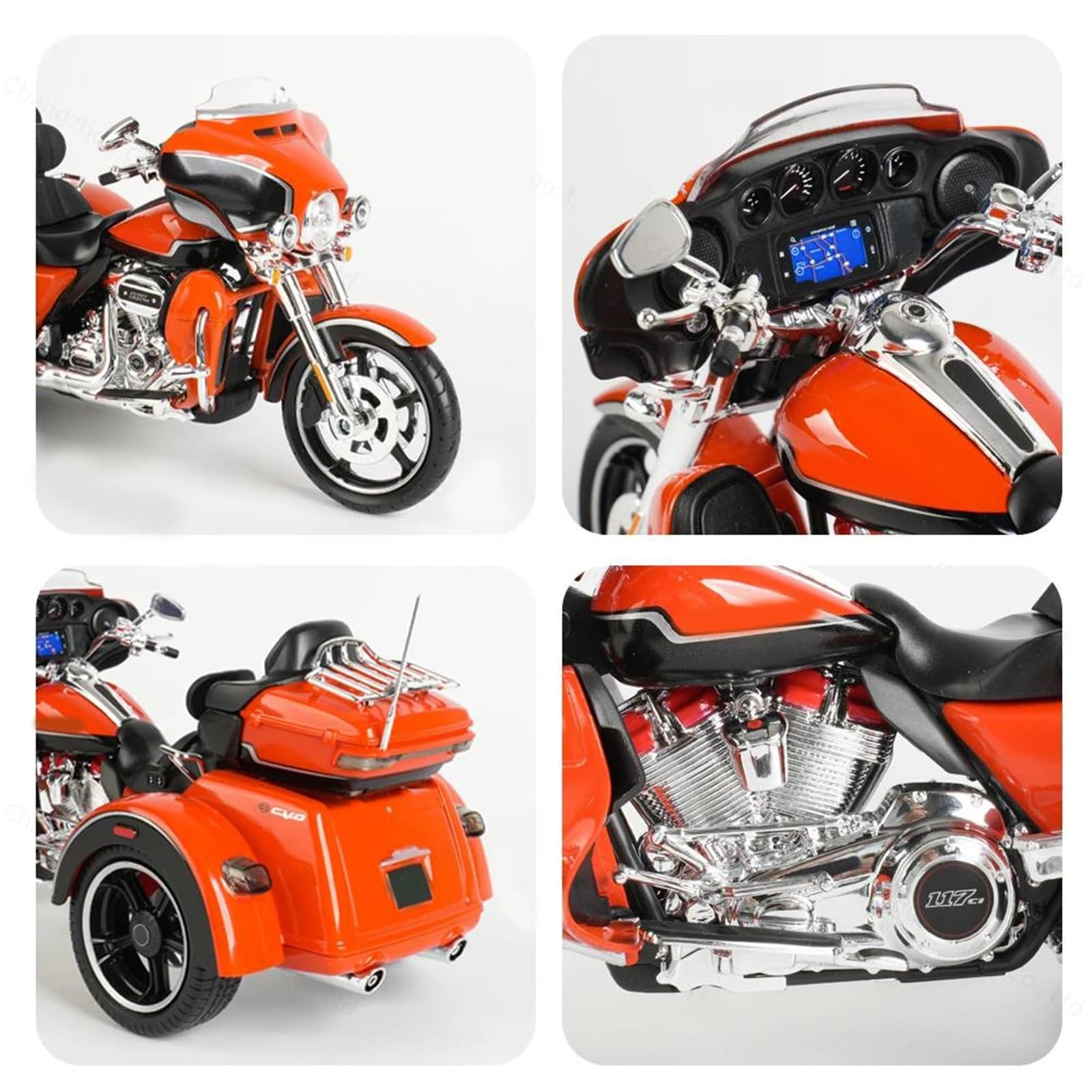 1:12 pour Harley pour Davidson 2021 CVO Tri Glide Trikes Véhicules Moulés sous Pression Loisirs De Collection Modèle Moto Jouets