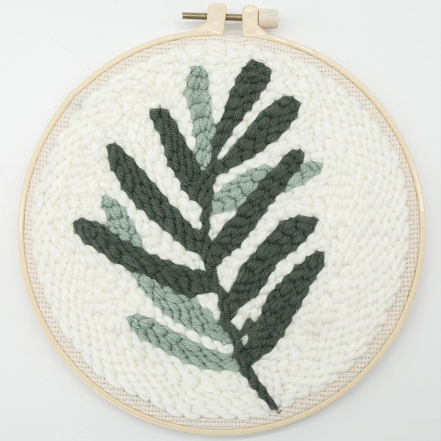 Punch Needle Embroidery Starter Kits, Green Leaves Pattern Pattern Semi