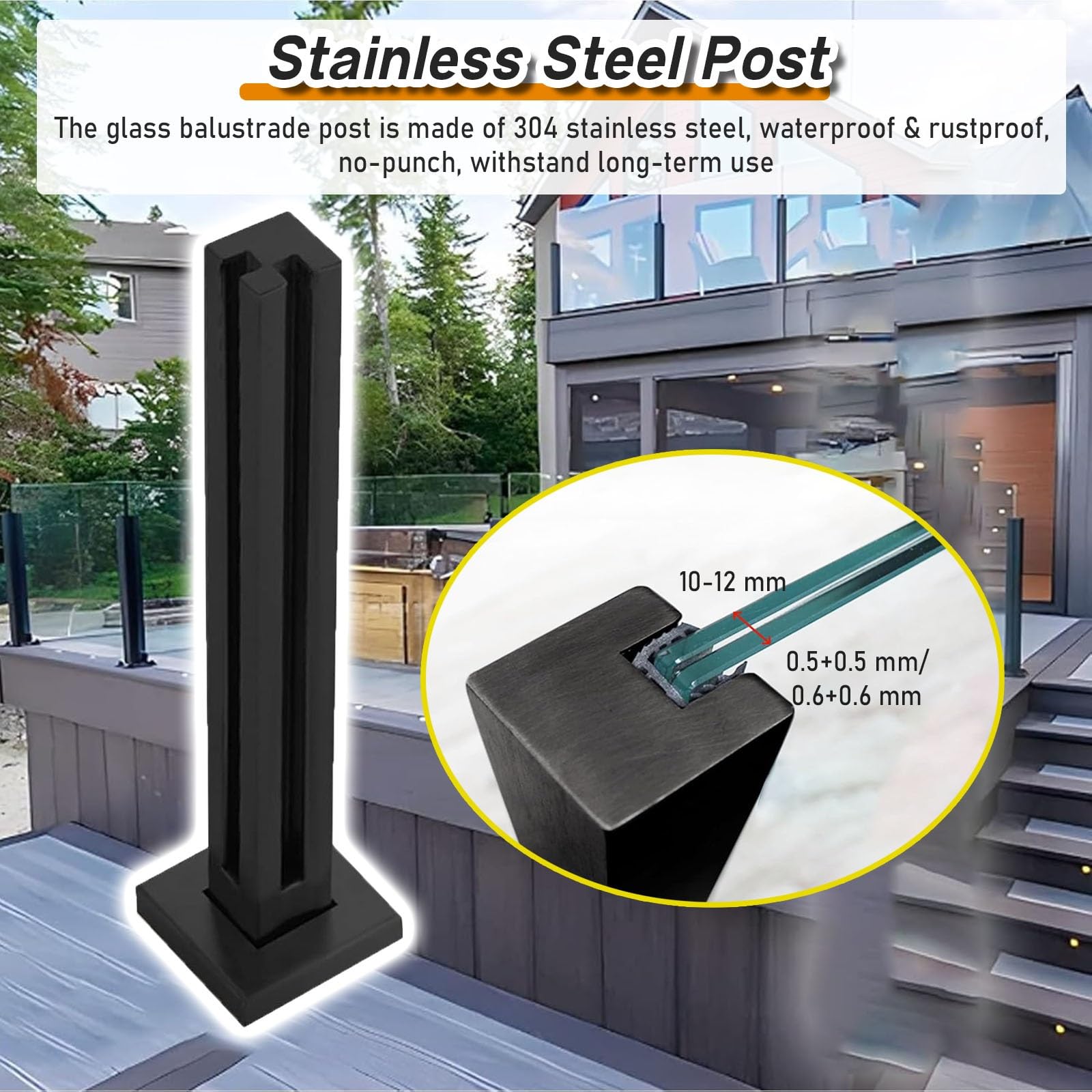 Zestaw balustrad ze stali nierdzewnej do schodów grudniowych 10 mm s system balustrad idealny do użytku wewnątrz i na zewnątrz, bezpieczna konstrukcja do nowoczesnych domów