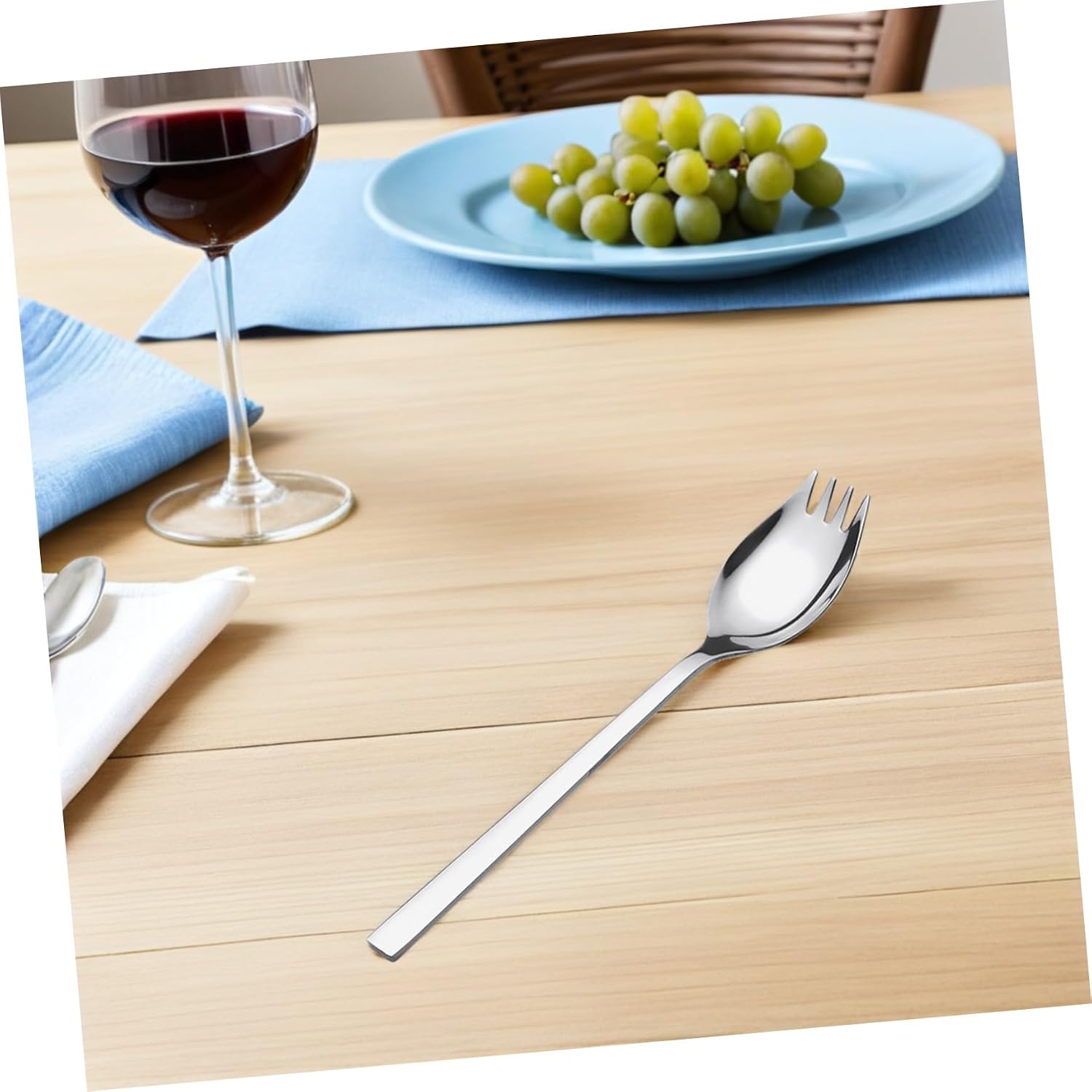 4pcs Long Handle Stainless Steel Salad Forks, Reusable Dessert Sporks