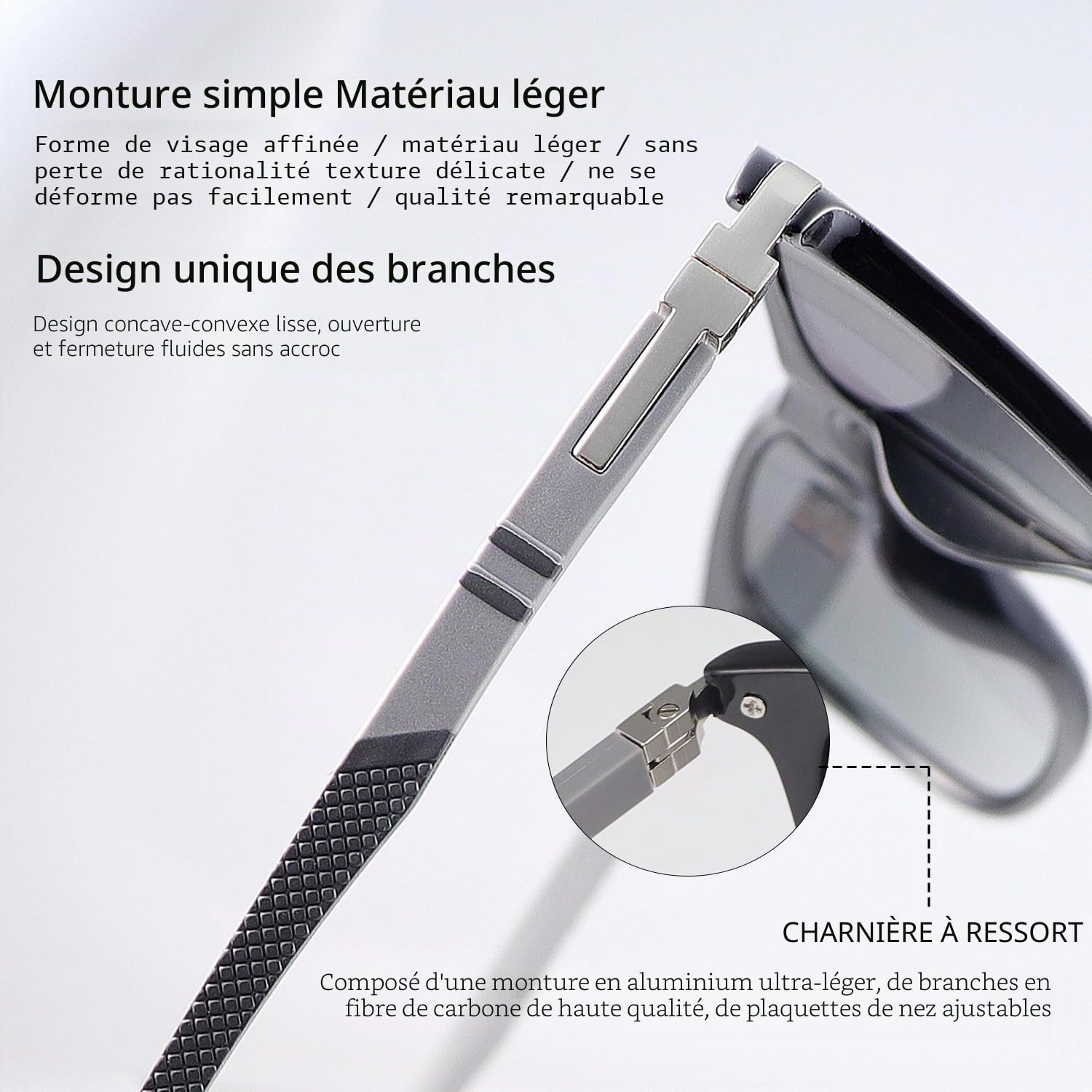 Lunettes de lecture bifocales polarisées avec charnière à ressort - Lunettes de soleil pour homme et femme - Lunettes de soleil classiques bifocales - Protection UV400 - Lunettes de soleil