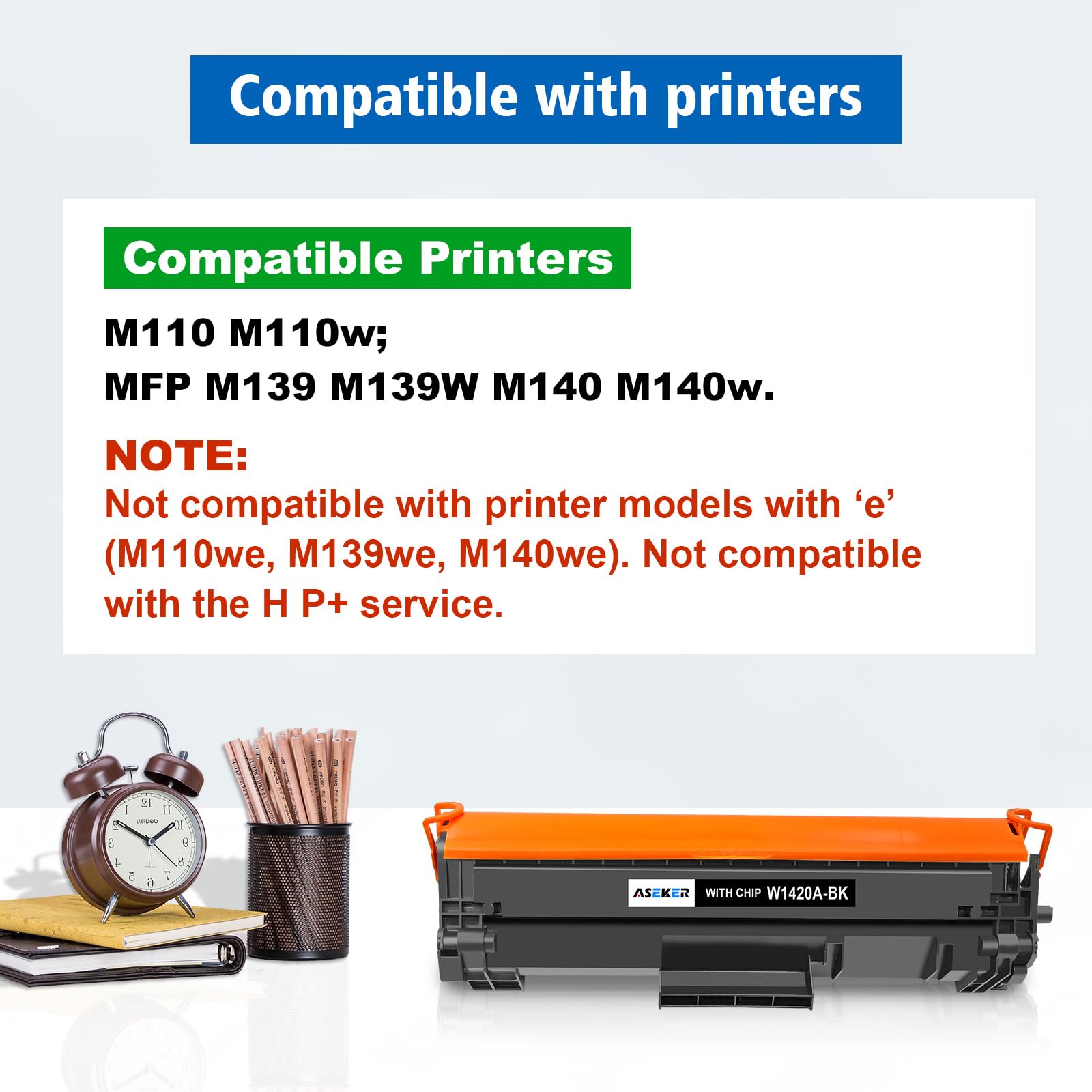 142A W1420A Toner di Cartuccia [con chip] Compatibile per HP LaserJet M110 M110w MFP M139 M139w M140 M140w Stampanti (2 Nero)