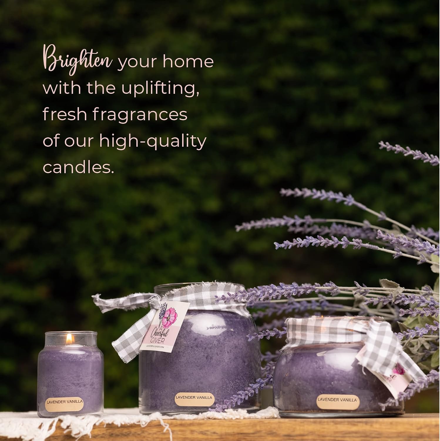 A Cheerful Giver — Lavender Vanilla - 34oz Papa Scented Candle Jar with Lid - Keepers of the Light - 155 Hours of Burn Time, Gift Candle, Violet