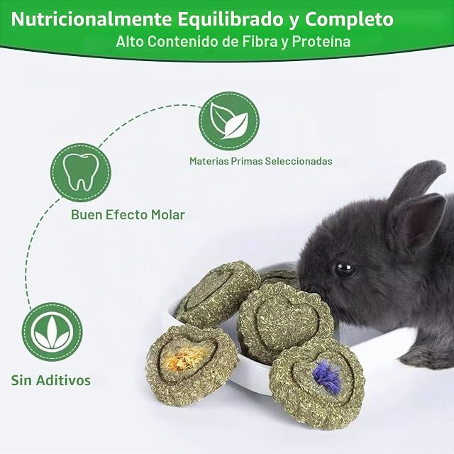 Foto 7 de 8 de FIPASEN Juguetes para Masticar Conejos, 18 Piezas Natural Timoteo Heno Masticar Juguete