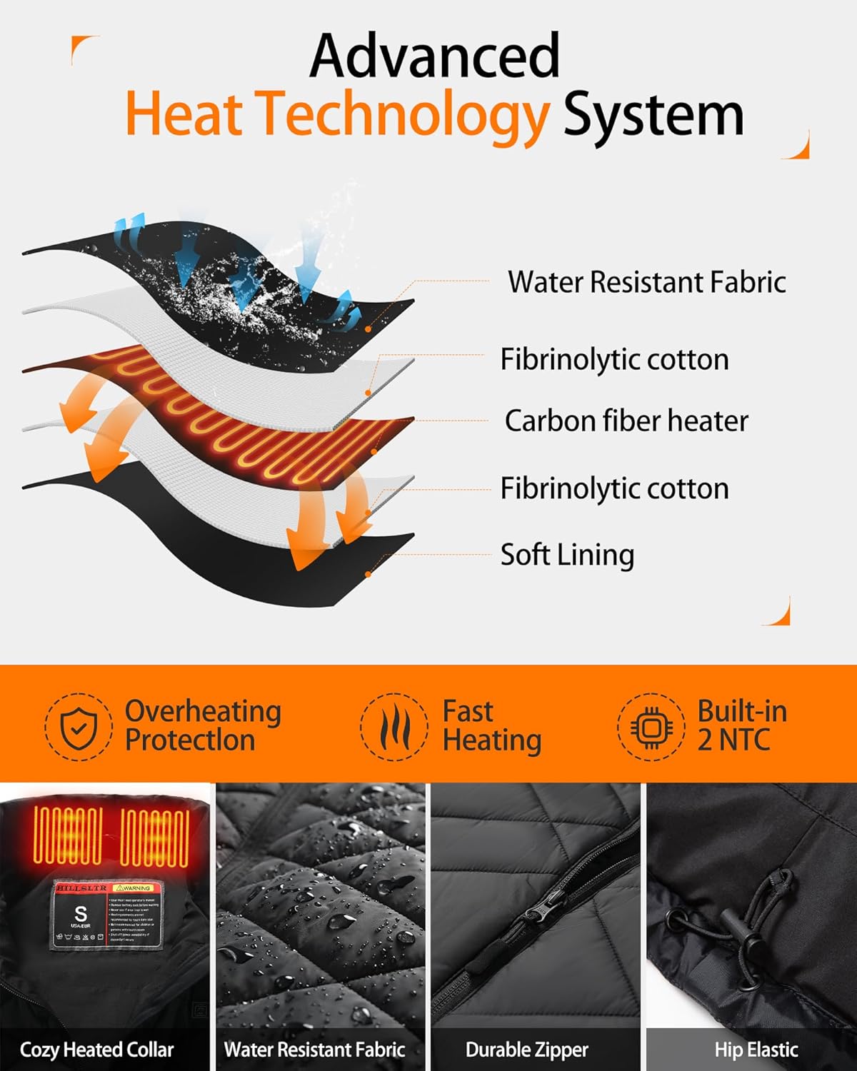 Heated Vest Women with 18400mAh 7.4V Battery Pack Included, Water-Resistant Lightweight Outdoor Warming Vest - Image 5