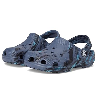 Crocs Kids Classic Marbled Tie Dye Clogs (Toddler) Kids Shoes Navy/Multi