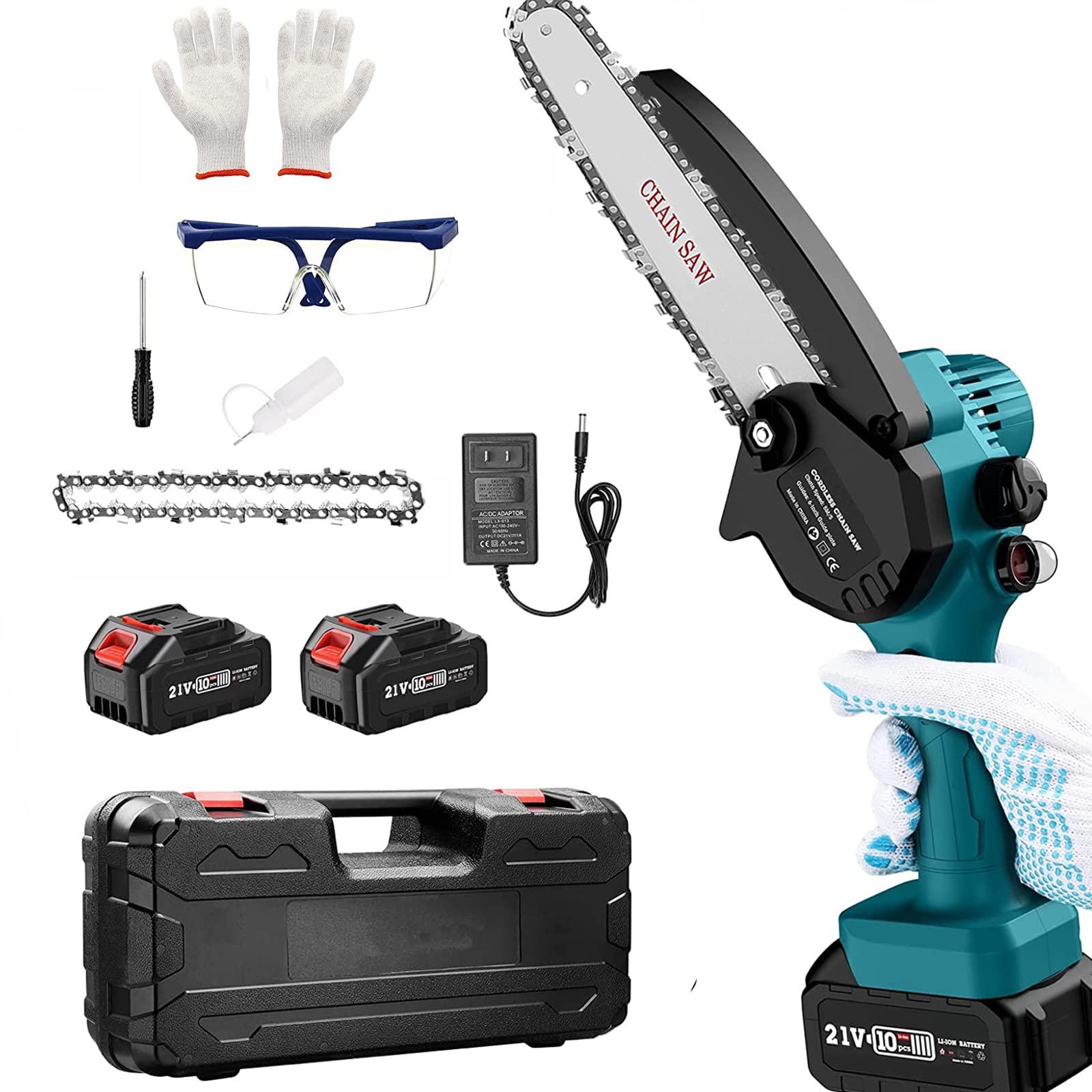 Amazon | KUAMOO 充電式チェーンソー 電動チェーンソー 小型チェンソー  