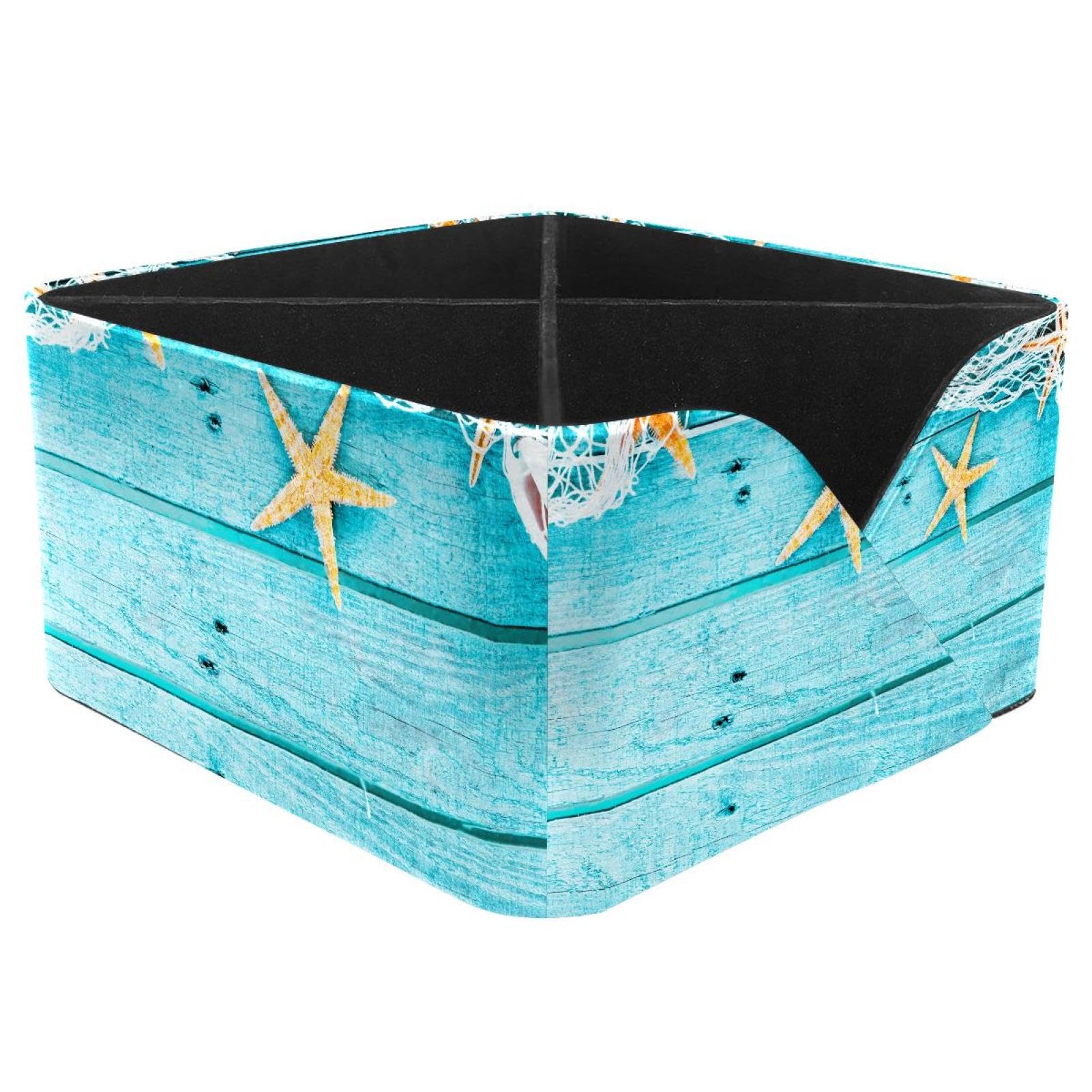 KengjuTesu Summer Board Starfish Desktop Organizer Pen Holder, Rectangular Pencil Cup for Office, Study and Makeup Stations