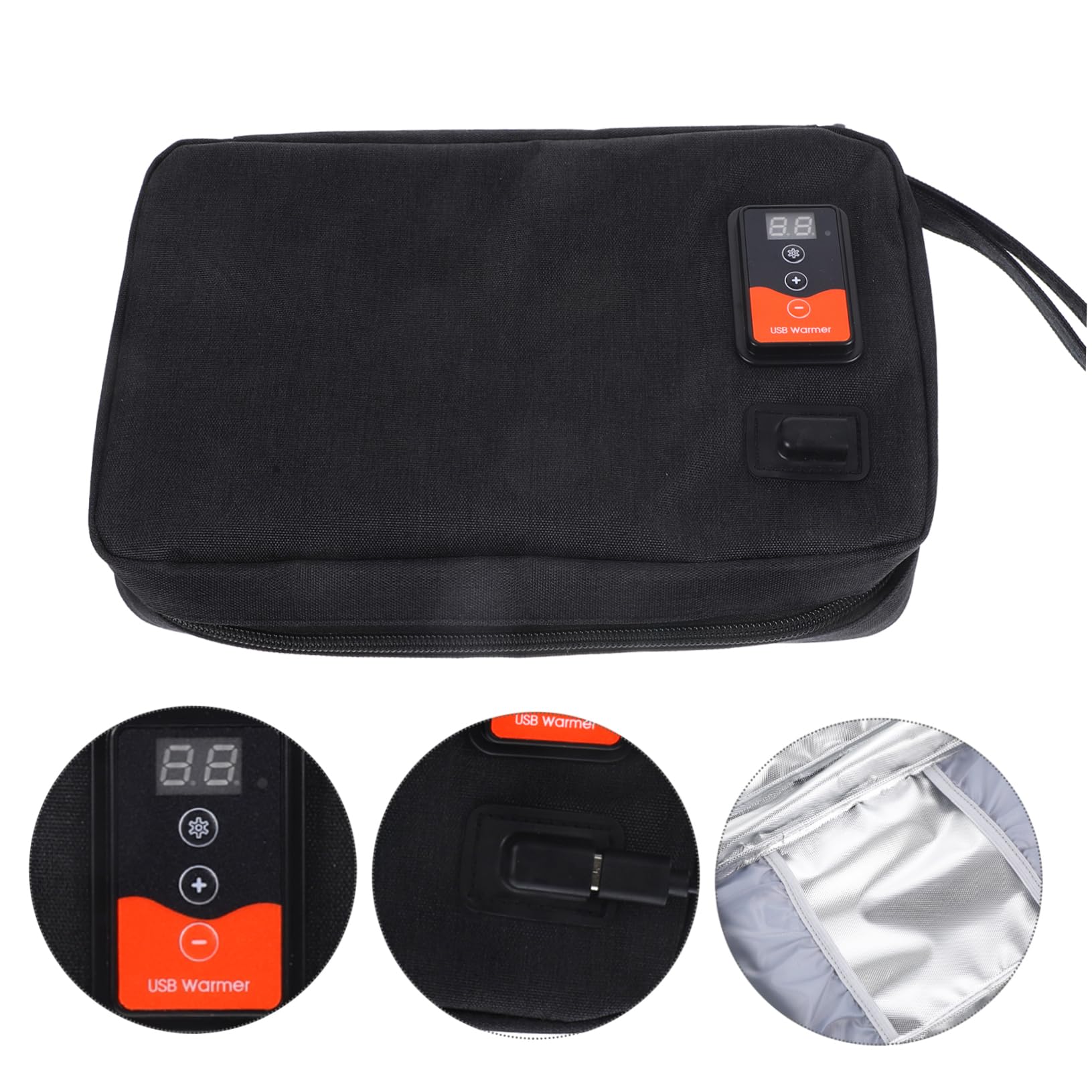 KOMBIUDA Tragbarer Wischmopp Heizer mit USB Feuchttuchwärmer aus Neopren und Polyester Einstellbare Temperatur für Zuhause und Outdoor Geeignet für Wischtücher
