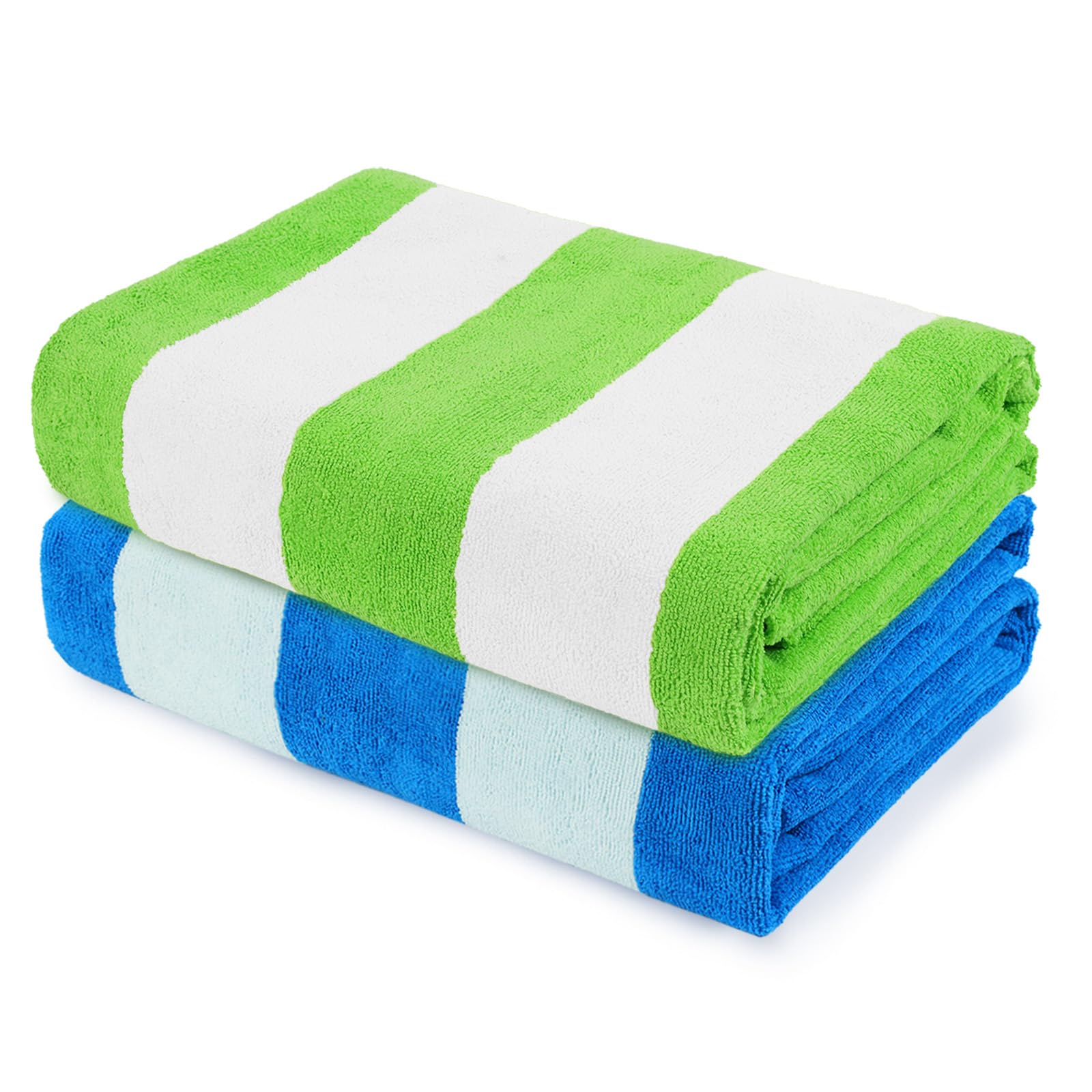 Exclusivo Mezcla 2-Pack Large Microfiber Beach Towels Set, Quick Dry,Pool/Swimming/Bath Towel for Adults/Kids (Blue/Green, 76cm x 152cm), Lightweight and Highly Absorbent
