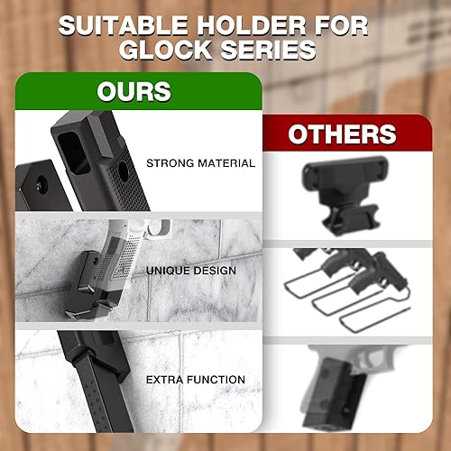 Miniatura 7 de Soporte de pistola mejorado con soporte Mag, soporte de pisotl oculto para Glock17, 19, 26, 31, 32, 33, 34, 44, 45, montaje de pistola para sala de
