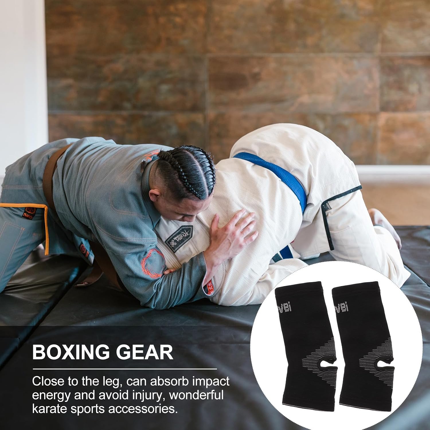 CALLARON Taekwondo Foot Ankle Protector Gear 2pcs Knitted Martial Arts Boxing Foot Guard Comfortable Support for Men Women Training Sparring