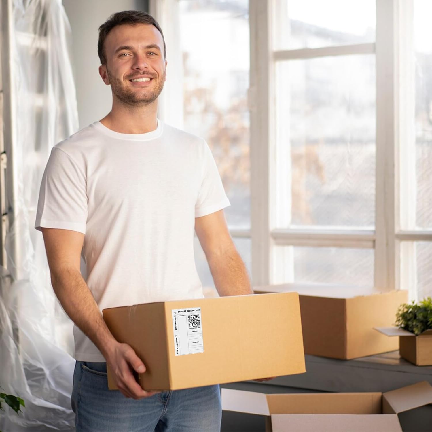 HYBSK Fanfold 4x6 inch Direct Thermal Labels Shipping Address Stickers for E-Commerce Businesses Warehouses and Home Offices, Compatible with Rollo & Zebra -500pcs (1 Stack) - Image 5