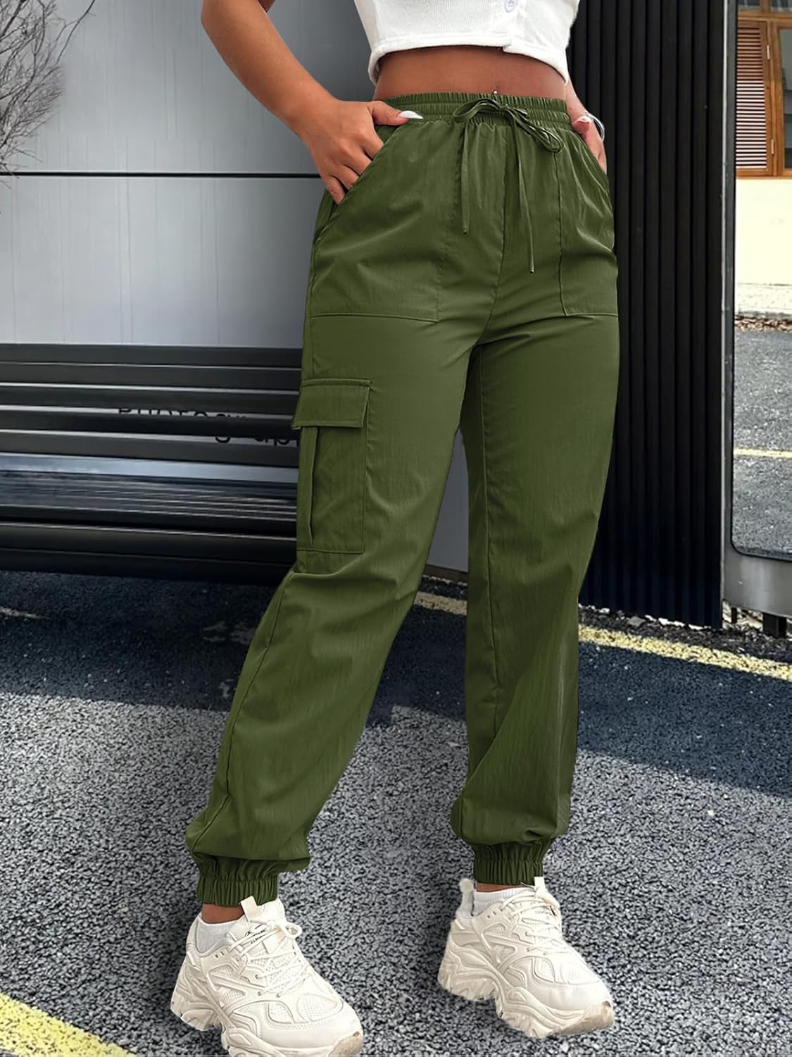 Cargo Pants Women Lightweight Joggers Quick Dry Summer Hiking Pants with Pockets - Image 2