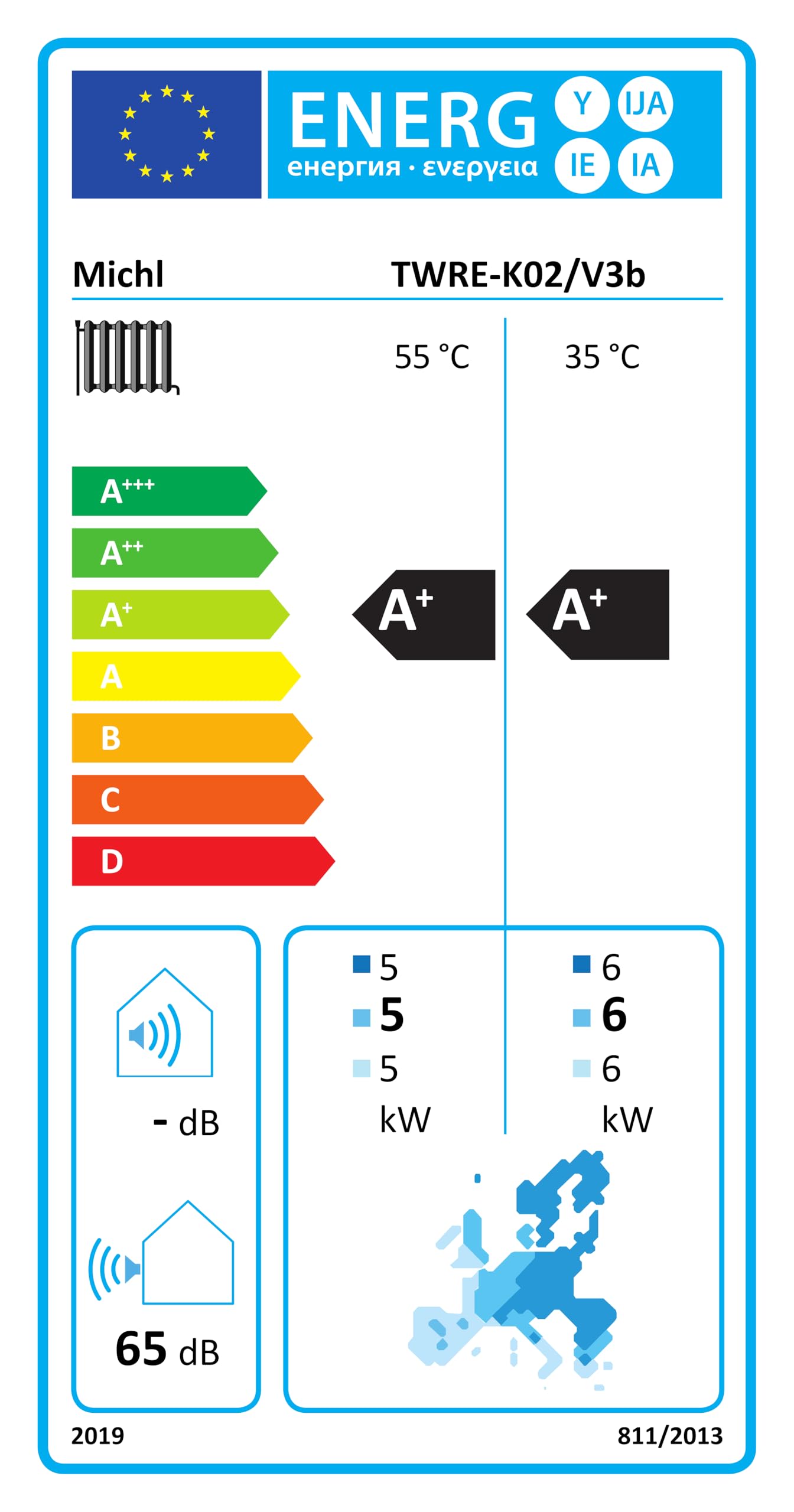 Michl Pompe à chaleur air-eau monobloc Inverter TWRE-K02/V3b R290 2,2-7,7 kW A+