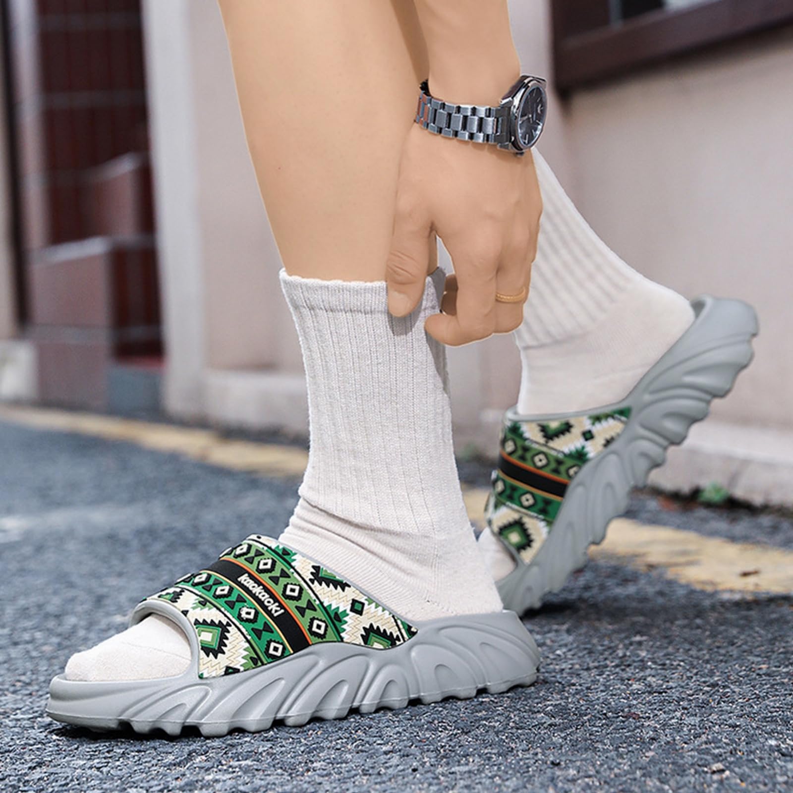 Ciabatte Uomo Donna Estive Pantofole da Sandali Calzature Antiscivolo per Sport All'aperto Spiaggia E Abbigliamento Casual Quotidiano-grigio-45