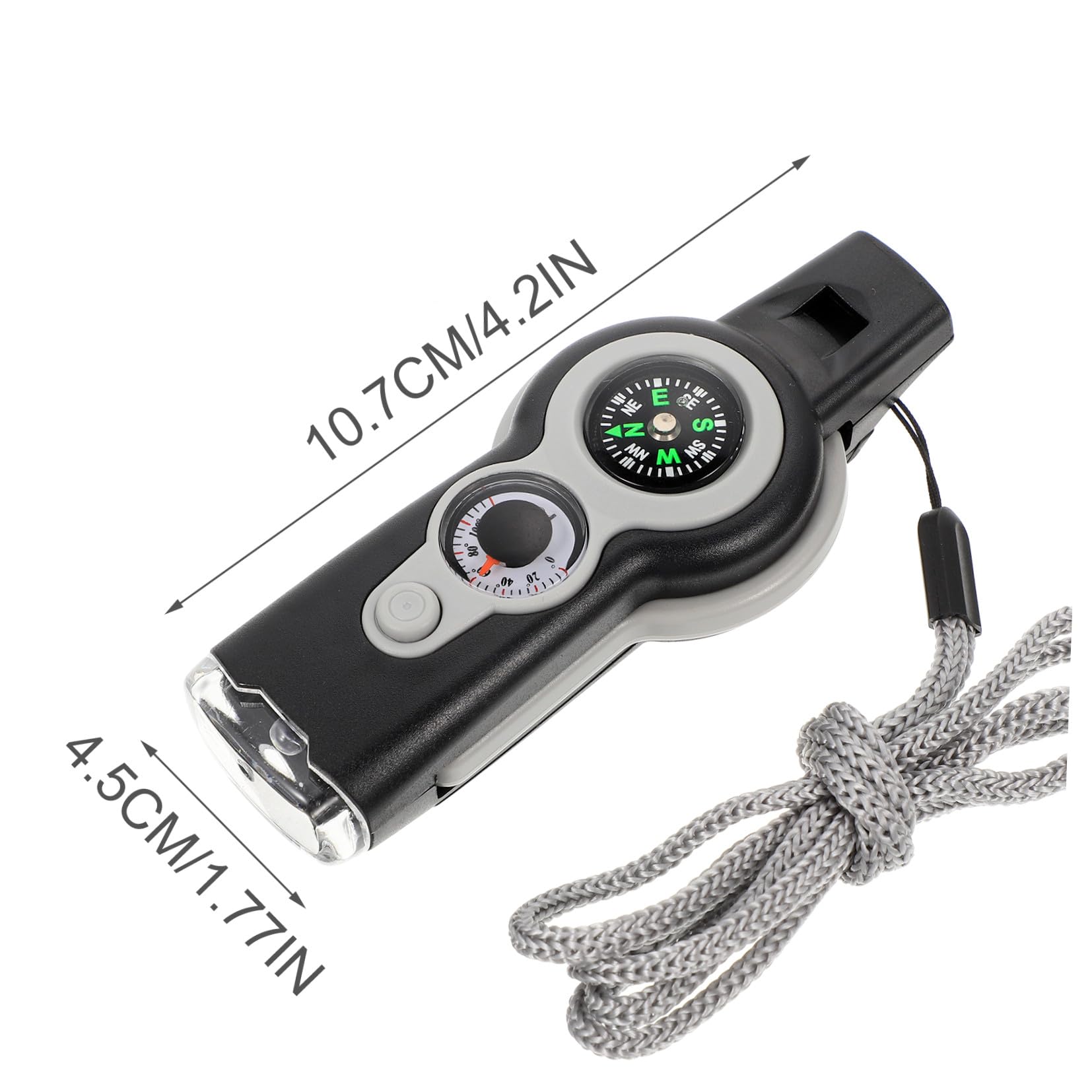 BESPORTBLE Fischietto Multifunzionale Riscaldamento Outdoor Rescue Tool termometro urgenze ed emergenze Alimentazione Esterna Fischietto con Cordino la Bussola fischia all'aperto Addominali