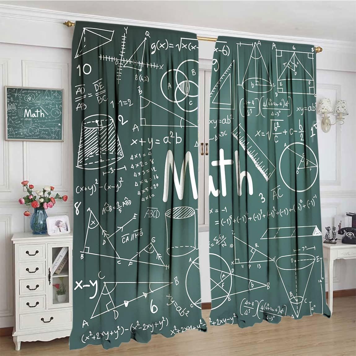 Mathematics Classroom Decorations Blackout Window Curtain
