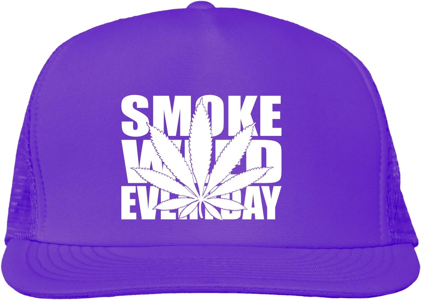 Smoke Weed Everyday Bright neon truckers mesh snap back hat in Neon Purple - One Size