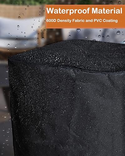 Miniatura 47 de SheeChung Funda rectangular para hoguera, se adapta a mesas de fuego de 44 a 48 pulgadas, para exteriores, impermeable, anti-rayos UV, 600D, funda