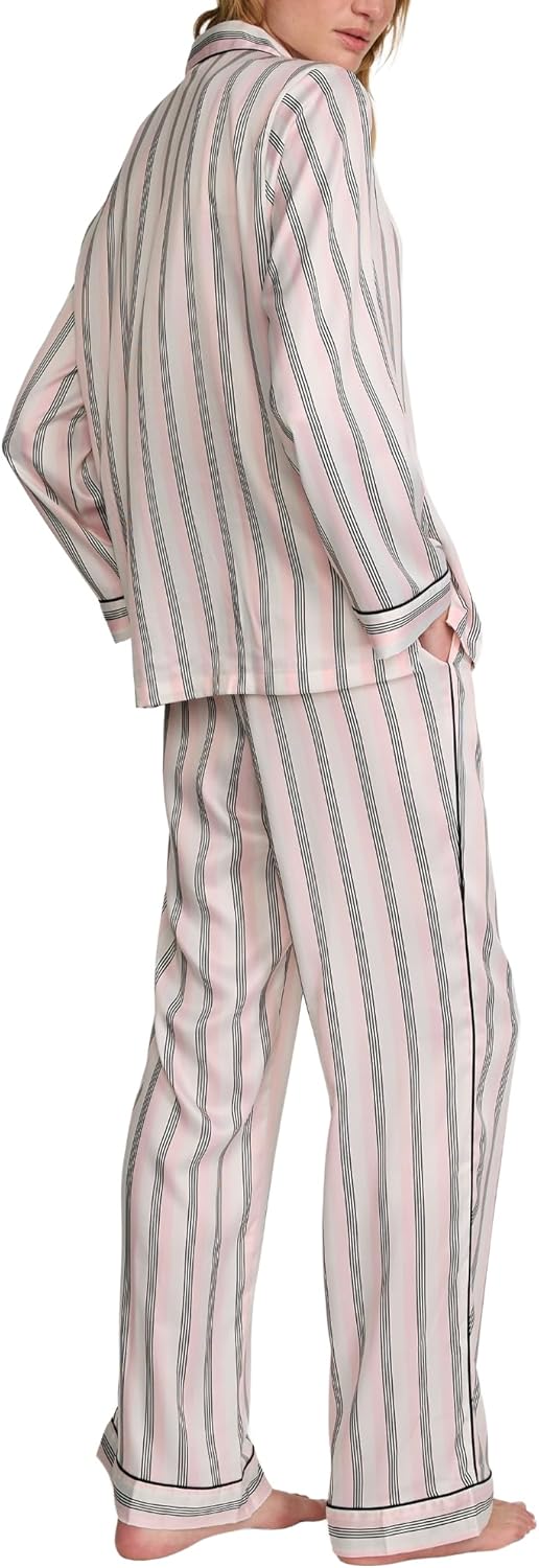 Victoria's Secret Satin Pajama Set, Long Sleeve Button Down Shirt & Pants, Sleepwear for Women (XS-XXL)