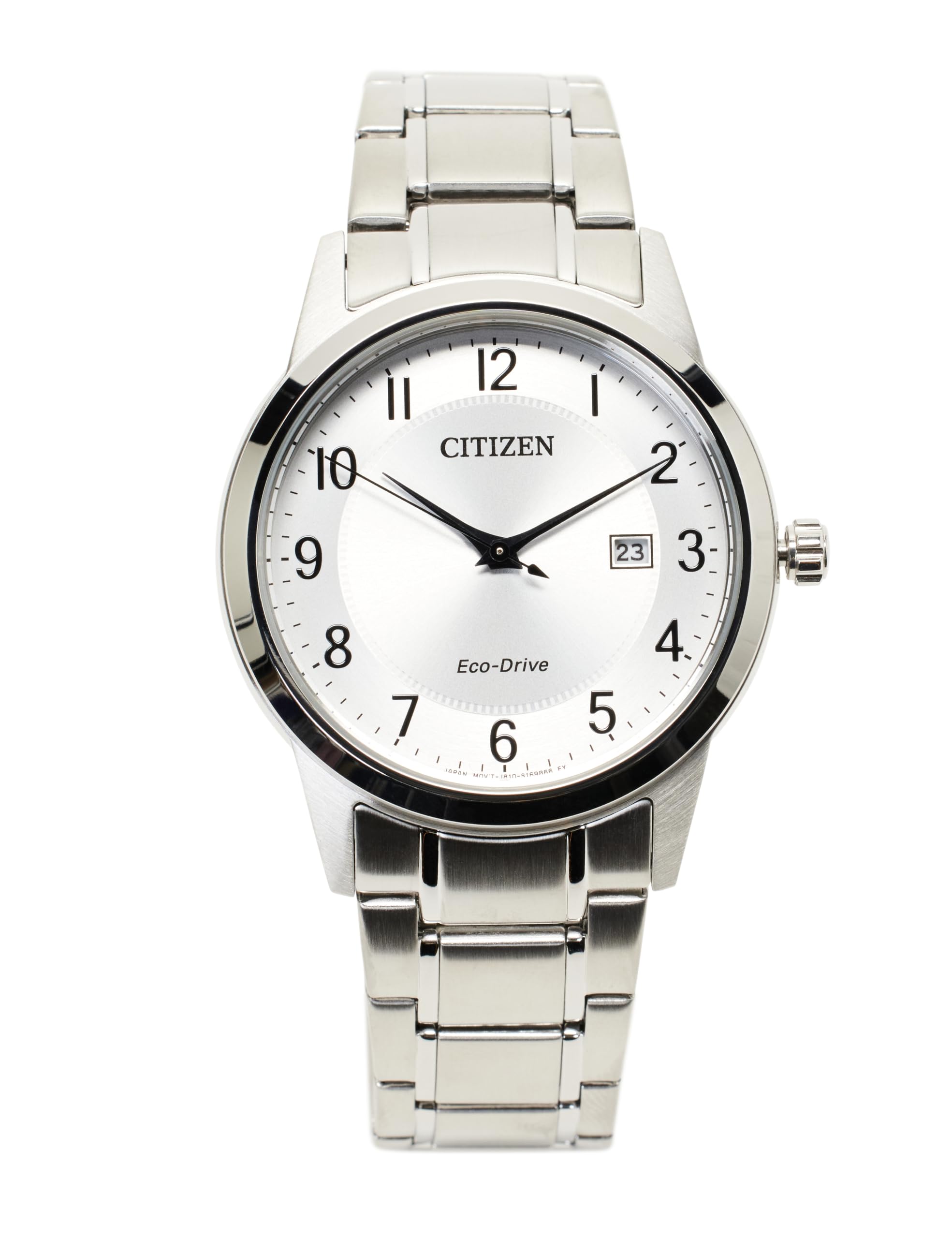 Citizen Herren Analog Quarz Uhr mit Edelstahl Armband AW1231-58B | Eco-Drive Solar | Keine Batterie Nötig | Kristallglas | 4 bar Wasserdicht | 240 Tage Gangreserve | Datum | Edelstahlband