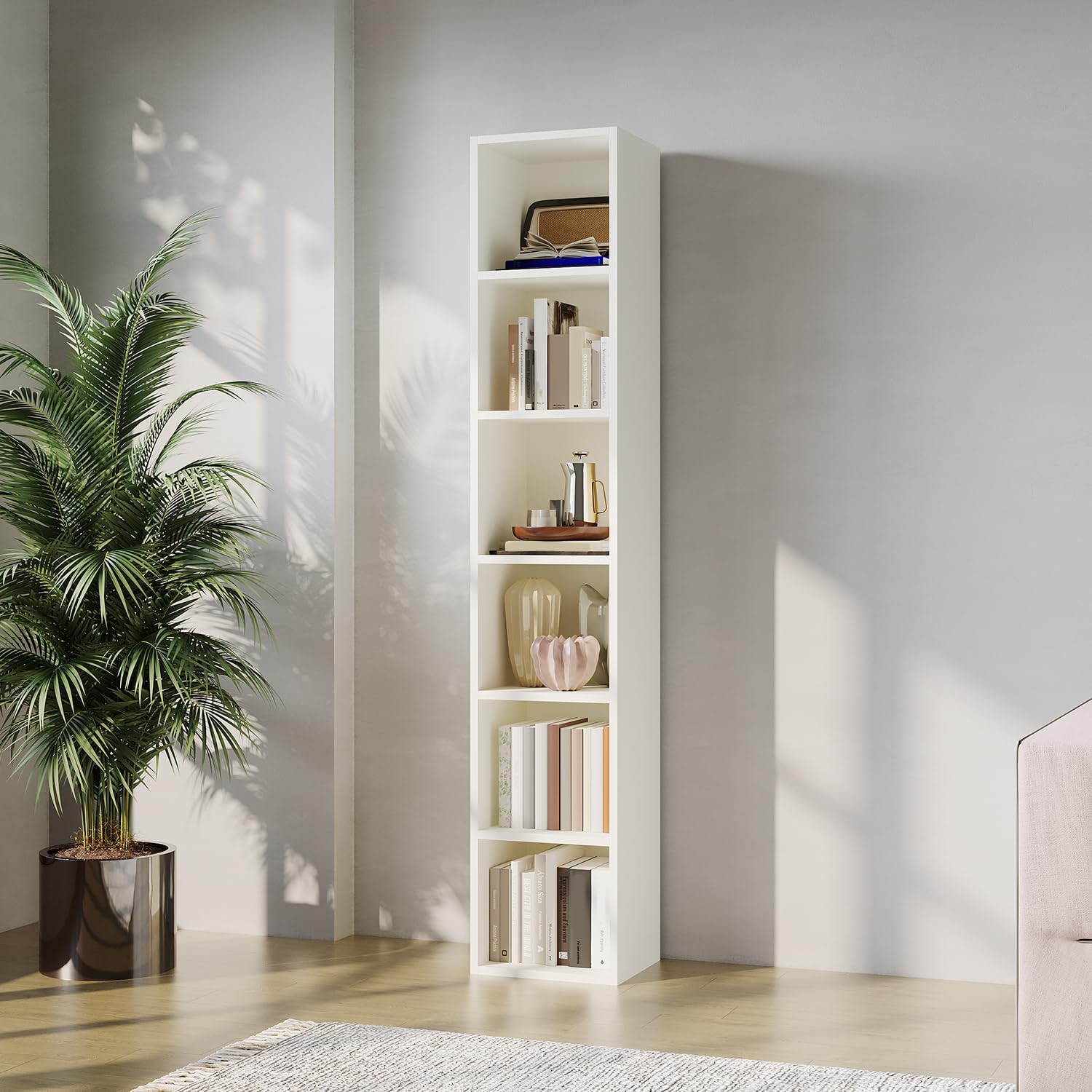 71.5" Tall Narrow Bookshelf, 6-Tier Open Bookcase
