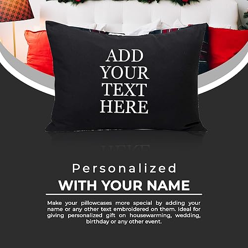 Miniatura 4 de Personalized Passion Fundas de almohada tamaño King (20 x 40 pulgadas), fundas de almohada suaves y acogedoras con cierre de sobre con nombre