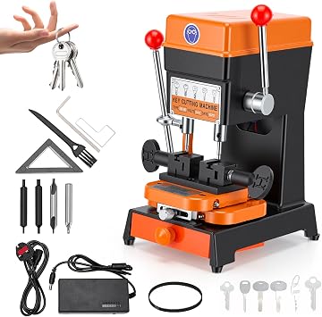 668 Vertical Key Cutting Machine 150W, Upgraded Duplicator with Variable Speed Control, AC/DC Dual Power Supply, Professional Key Copy Machine for Making, Duplicating Automotive & Door Locks
