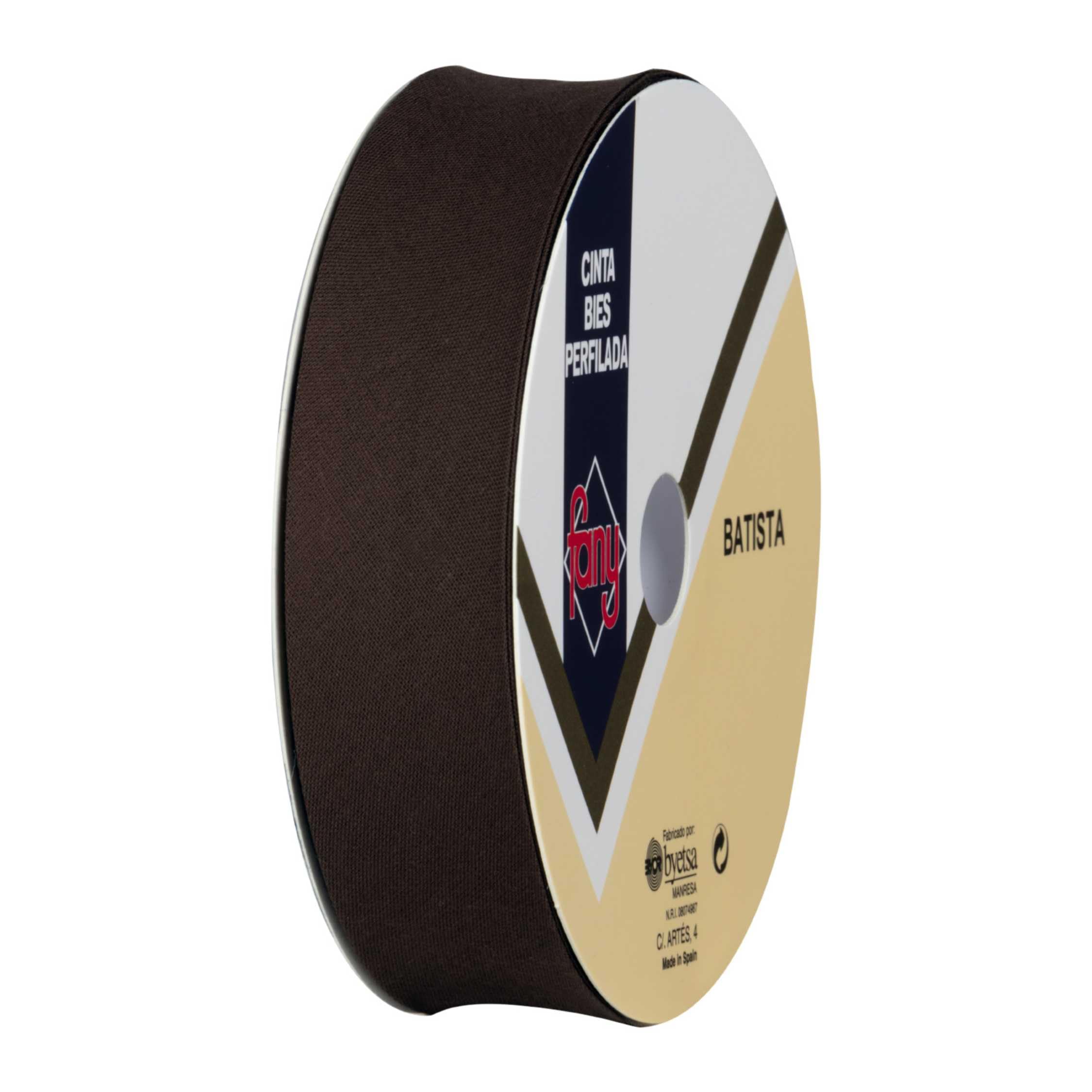 Discover Lifestyle & Fashion Fabrics Bias Binding Tape Polycotton Poly Cotton Sewing Piping Bunting Decorative Trim Edging Hemming Huge Colour Range | 18mm Wide (25 Metre Roll, Dark Brown) โ image 1