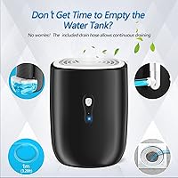 Vista 4 de Deshumidificadores para el hogar 27oz(800ml) Pequeños deshumidificadores con apagado automático y manguera de drenaje, deshumidificador ultra