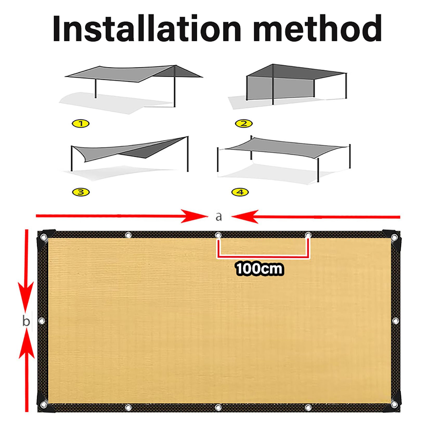 Mallas de Sombreo Jardin,Malla Sombra - Red de sombreado con Ojales Red de sombreado Duradera 90% de protección UV para protección Solar en Balcones, Jardines, invernaderos y terrazas 3X6m