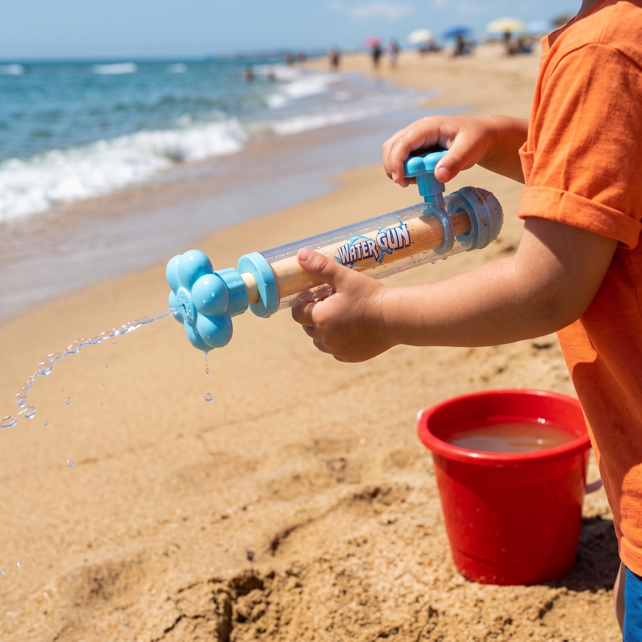 Giocattolo Pistola Acqua per Bambini - Pistola d'Acqua in Plastica per Giochi Estivi in Spiaggia e Piscina - d'acqua, Rosa, Modello a fiore
