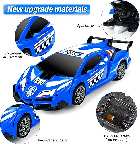Miniatura 3 de Ynybusi Automóvil de control remoto transformable de juguete para niños, escala 118, auto de carreras RC de alta velocidad con rotación de 360 para