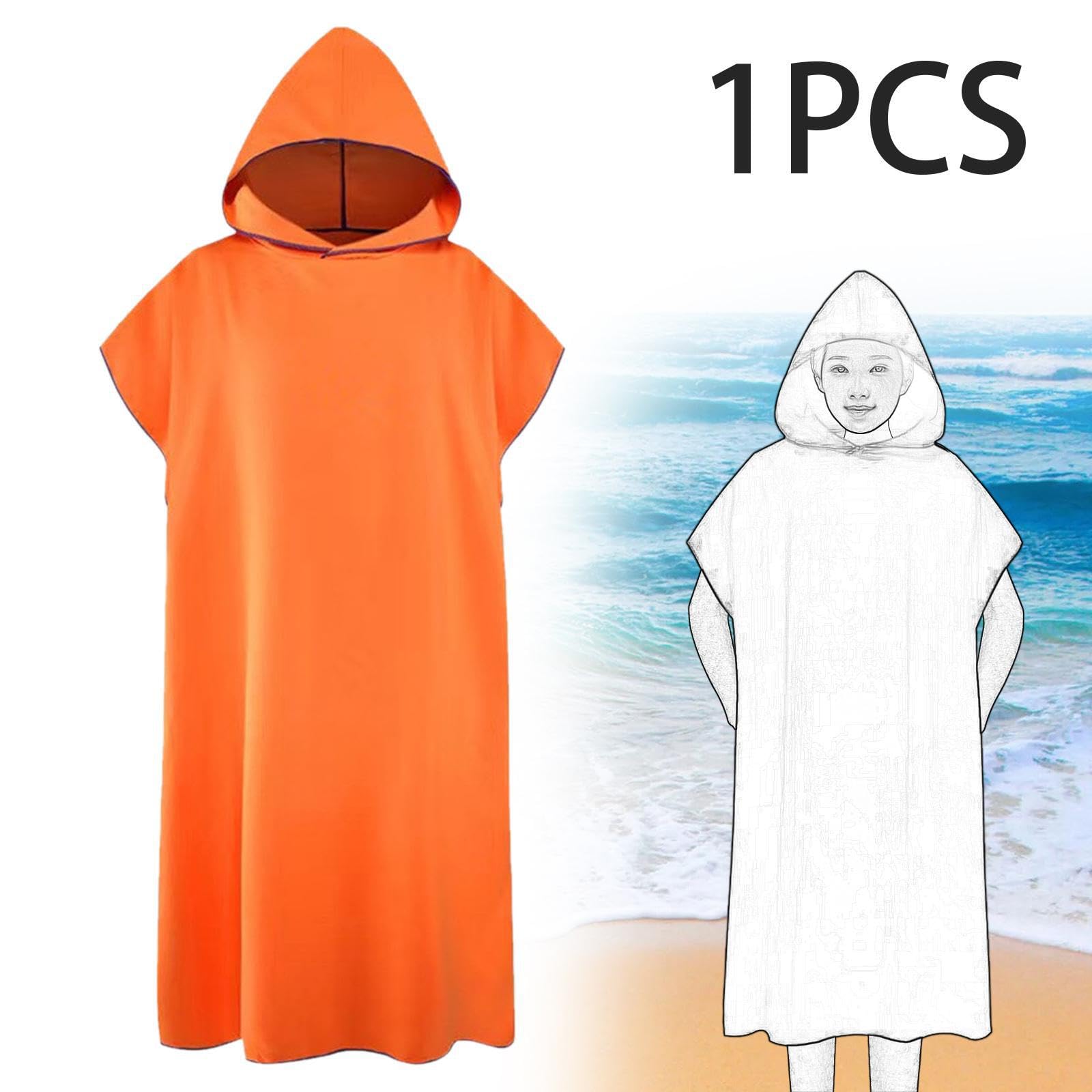 Albornoz Absorbente para cambiarse de Traje de Neopreno, Albornoz de Playa de Microfibra Suave para Aventuras de Surf, Poncho de Surf para Exteriores, Traje de Buceo,