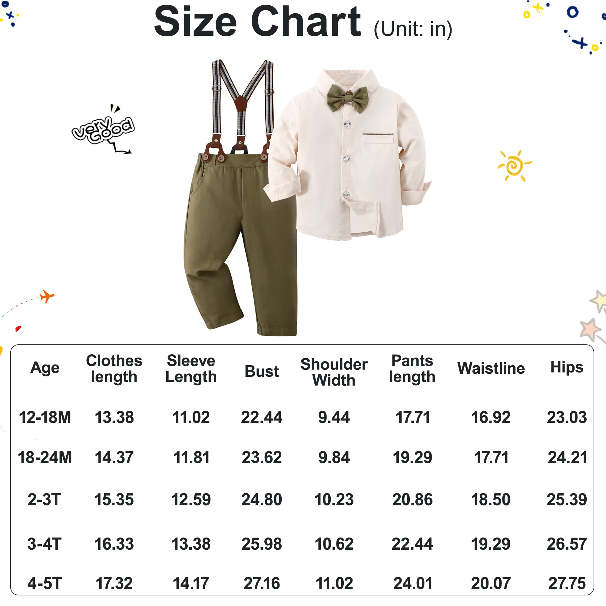ZOEREA Zr1021 Traje para niño pequeño Bebé-Niños