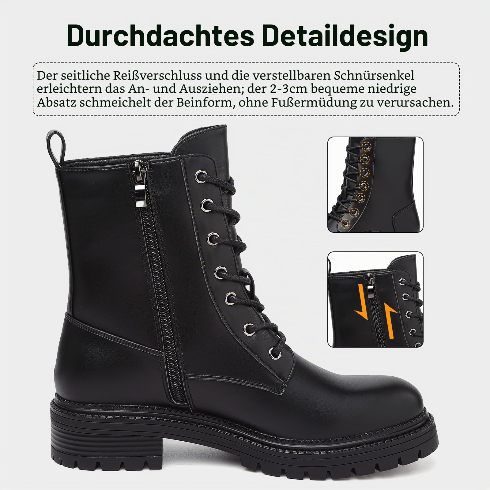 Bravover Wasserdichte Stiefeletten für Damen, Arbeitsstiefel, Schnürstiefel, Damen