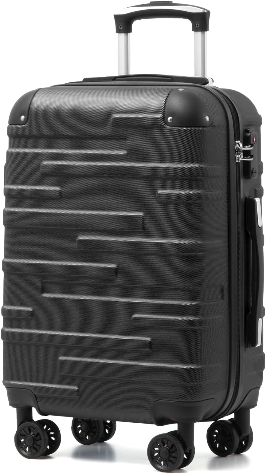 Hard Shell Suitcase with TSA Lock and 4 Spinner Wheels Lightweight Durable (Grey, S(56cm 38L))