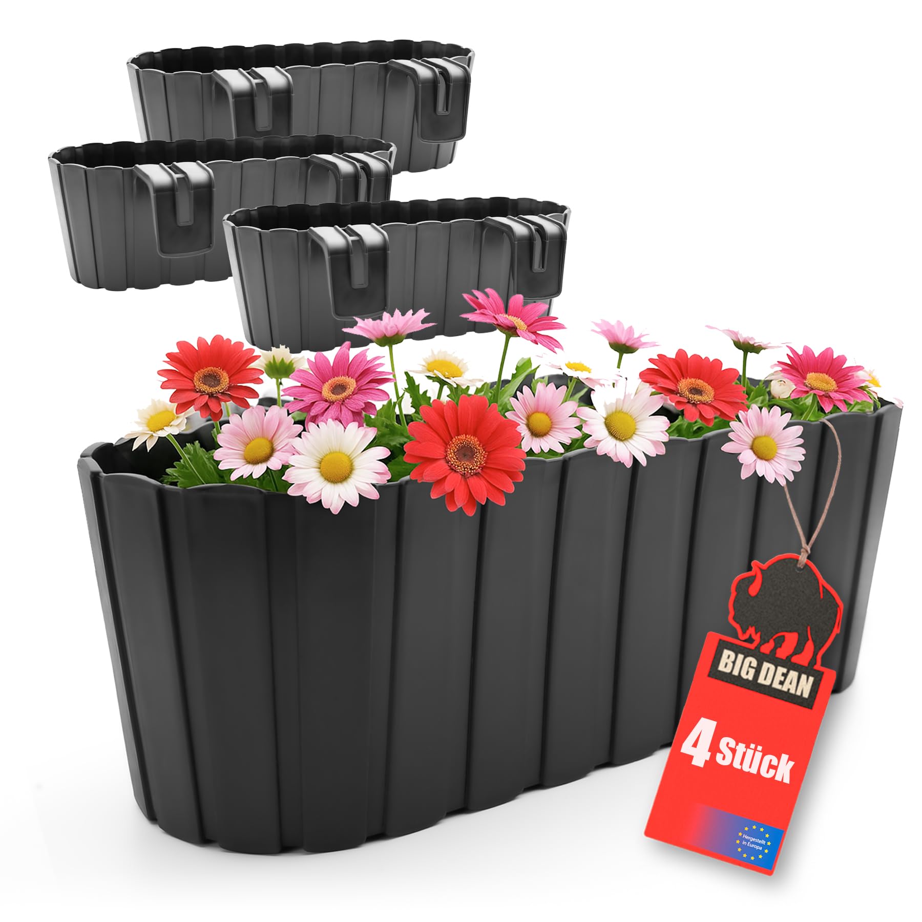 BigDean 4 Stück Blumenkasten Balkongeländer Balkon Blumenkasten Geländer