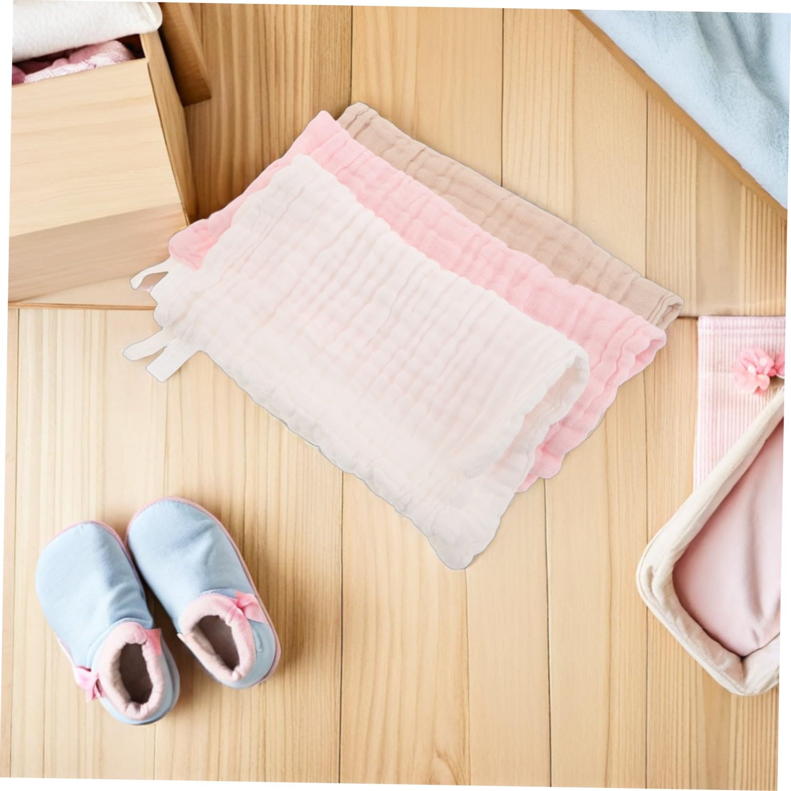 Toyvian 18 Pollici Asciugamano Viso per Neonato in Cotone a Sei Strati, 25x25 Cm, Assorbente e Lavabile in Lavatrice, per Genitori e Borsa per Pannolini