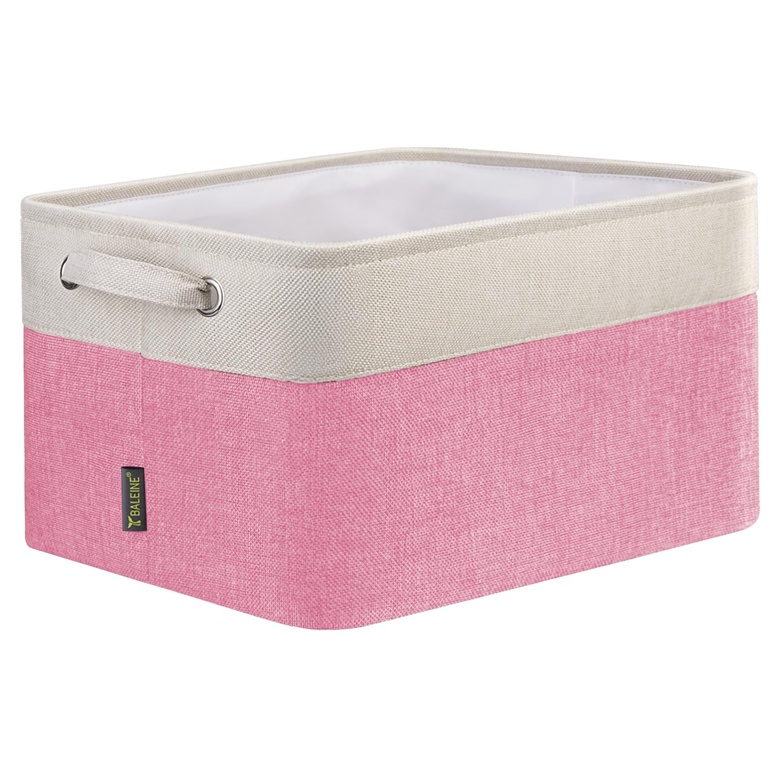 BALEINE 1 Pack Fabric Closet Storage Bins for Shelves, Linen Closet Organizers and Storage, Decorative Baskets for Organizing, Shelf, Clothes, Home, Office (Pink, 12"x8"x8")