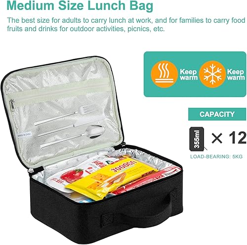 Miniatura 3 de Lonchera aislada Lonchera reutilizable para hombres, mujeres, niños y adultos a prueba de fugas, hielera congelable para oficina, escuela