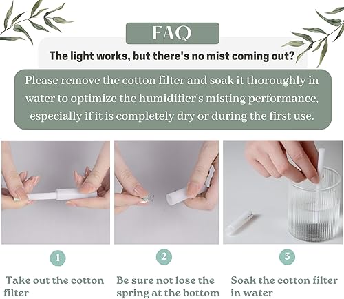 Miniatura 6 de Mini humidificador de niebla fría. Lindo humidificador de aire pequeño portátil con USB para plantas de escritorio de dormitorio y guardería de