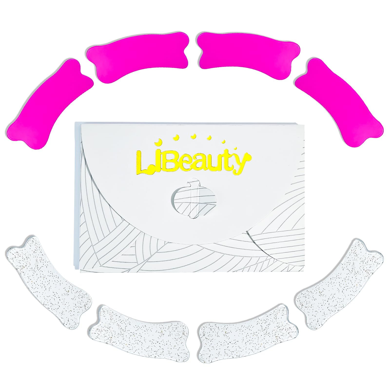 Libeauty Bigodini Laminazione Ciglia, 4 Paia Patch Occhi Riutilizzabili, Ciglia Bigodino Perm Pad, Silicone Eyelash Patches, Super Adesivi, Per Il Fai Da Te in Salone E a Casa