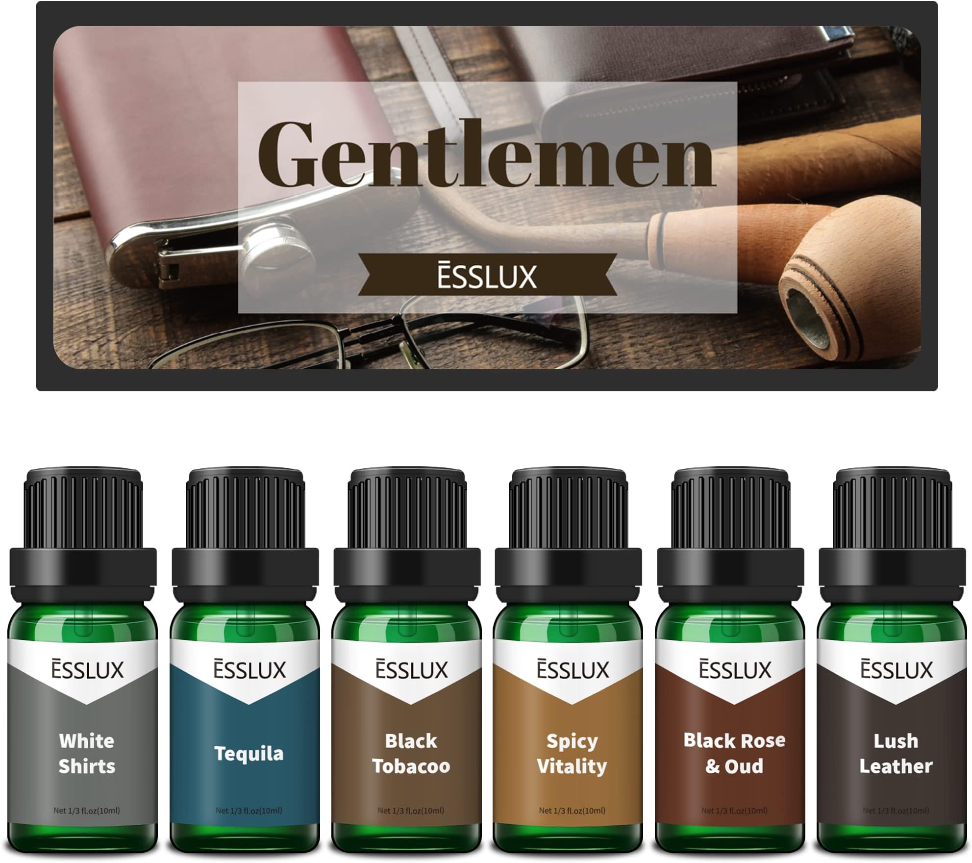 Amazon.com: Fragrance Oil, ESSLUX Gentlemen Collection of 6 Premium ...