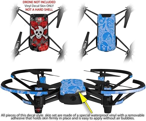 Miniatura 2 de Pegatina para la piel, paquete de 2 unidades, para DJI Ryze Tello Drone Emo Skull Bones Drone (no incluido)