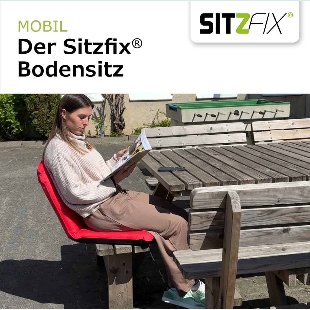 Bodensitzkissen, Bodenstuhl, Bodensitz Indoor/Outdoor mit Verstellbarer Rückenlehne grün von Bungarten