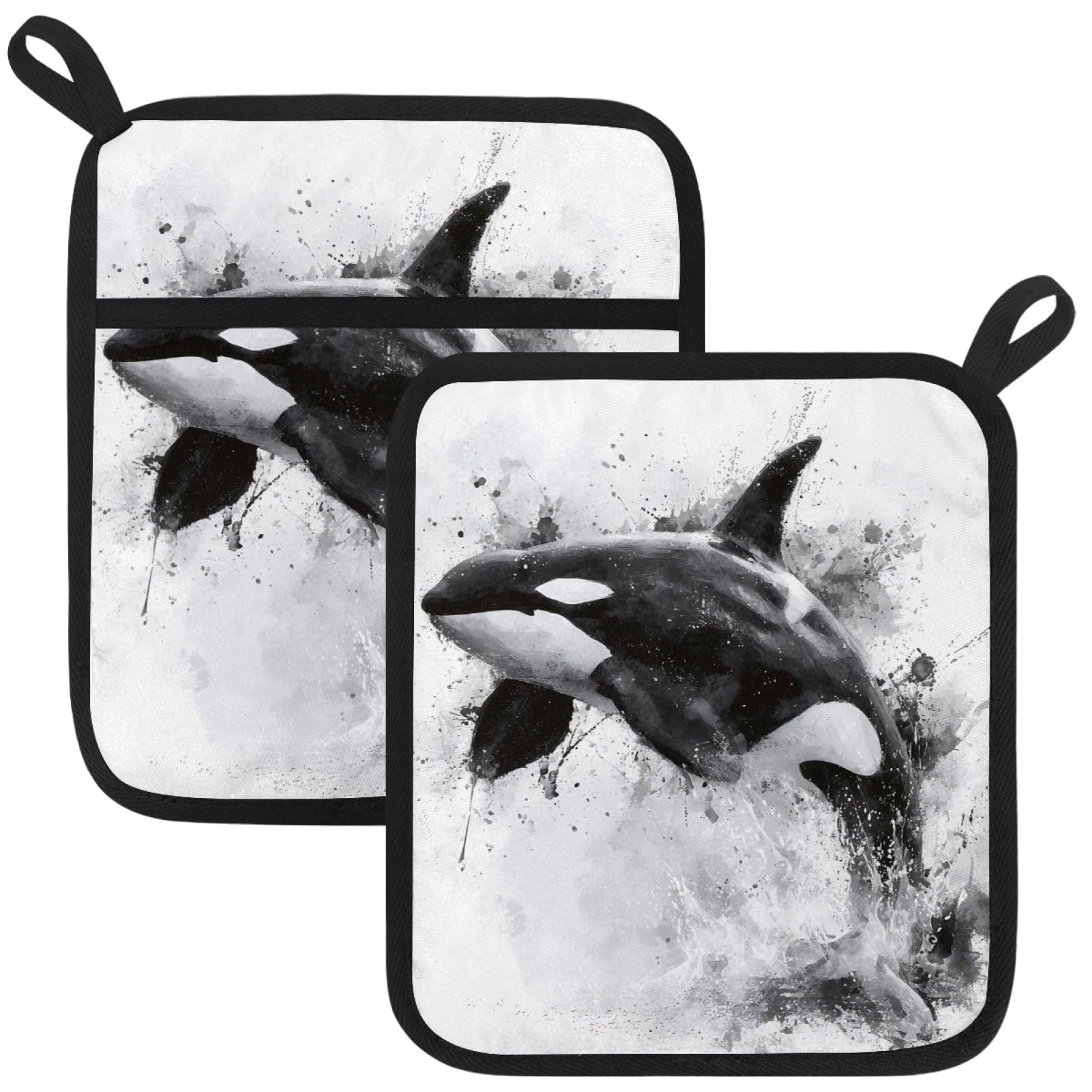 VAPOKF Whale Pot Holder, Heat Resistant Oven Cloths, Potholders & Oven Gloves, for Kitchen Cooking & Baking, Thick & Safe, Protection of Hands From Hot Utensils