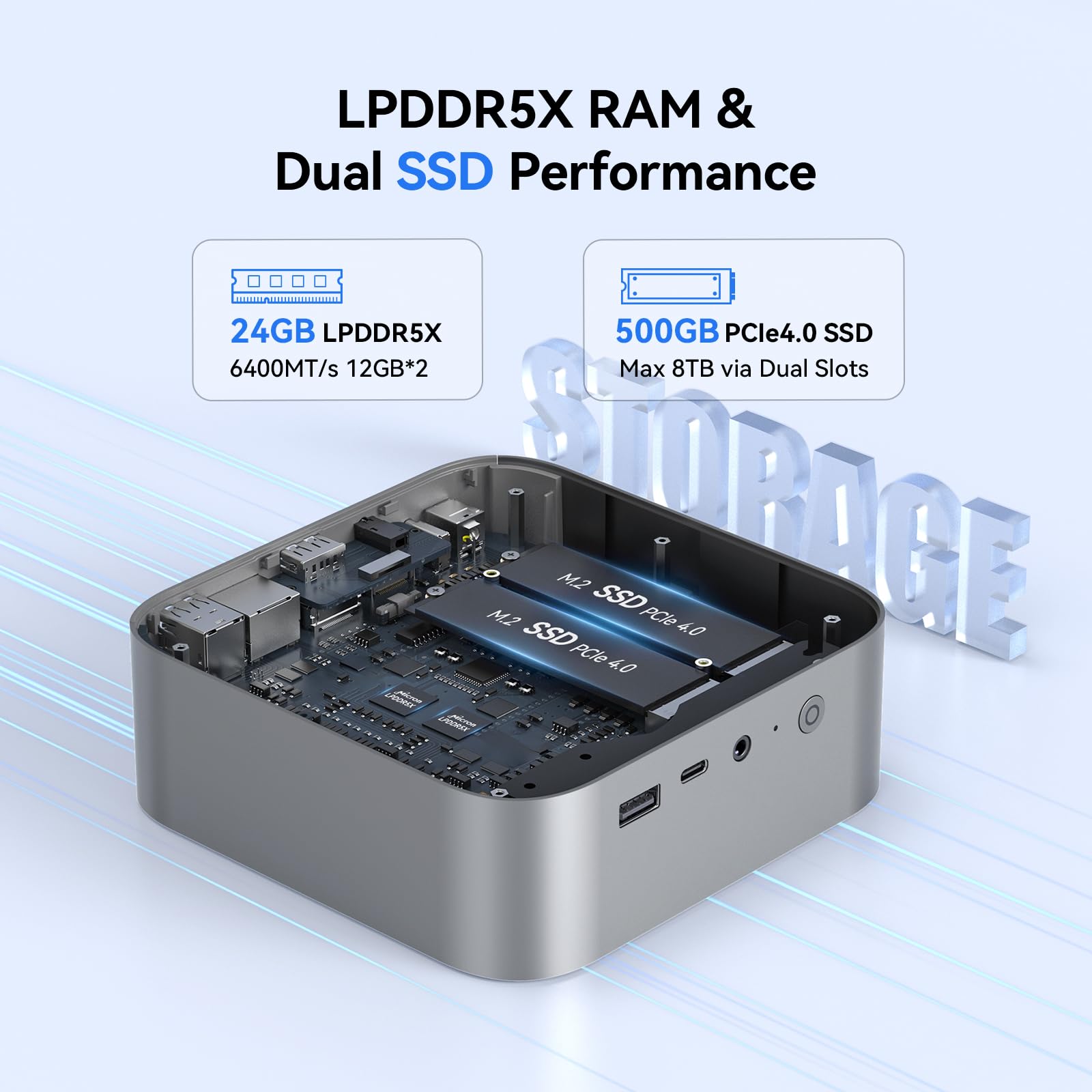 Beelink SER9 MAX Mini PC AMD Ryzen 7 H255(UP to 4.9GHz), 32GB DDR5